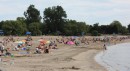Beach at Cobourg.  Pretty nice, except it was about 68 degrees F.  The Canadians are hardy now, aren