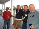 Bob Carr, Jim, Steve Kauffmann, and Jeff enjoying a sun downer on the deck