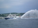 Loved the rooster tails sent off by these ferry boats but didn