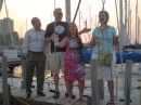 Good friends, Mick, John, Maire, and Laura singing "Happy Sails to You"