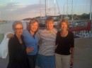 Sharing a laugh with girlfriends Vicki, Chris, and Mary at SSYC in MKE when they check out the boat