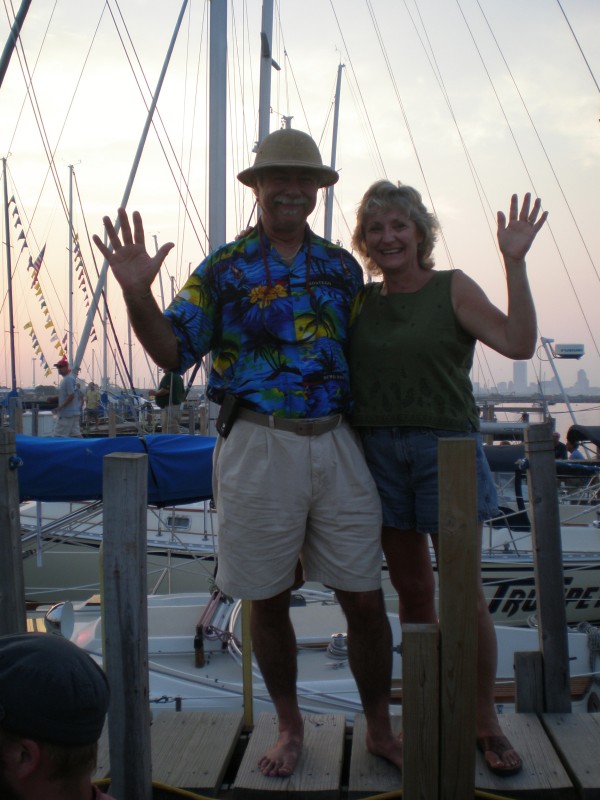 D Master John and Galley Wench waving good bye before heading off to Berry Lake