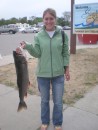 Kari with the 3rd biggest catch of the day - Brown Trout Festival