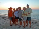 Sunset at the beach with Marathon buddies, Barbara and George from S/V Providence and Tammy and Gerald from S/V Osprey.