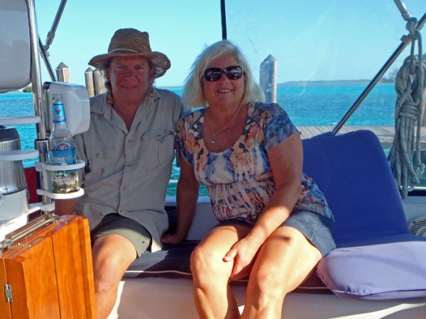 George and Barbara aboard S/V Providence. Buddies from Marathon who we sailed to Bimini with. 