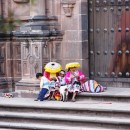 Waiting on the church steps, Cuzco, Peru