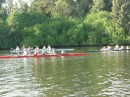 Sculling team practicing