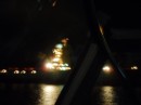Huge ship in Savannah harbor at night