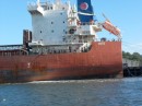 Ship off loading at the Brunswick River, GA terminal