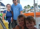 Sherry, Todd, Piper and Rilynn at NSB marina 
