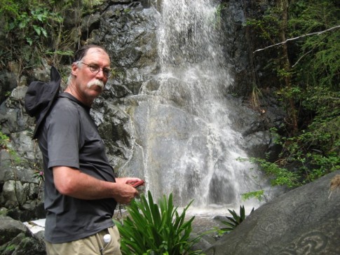 Jim and the waterfall.