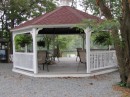 The gazebo where one of us stayed with Madison while the other toured the museum.