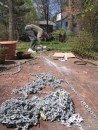 Cleaning and cold-galvanizing anchor chain at home in Hendersonville. Don