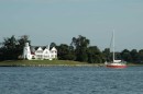 Arwen anchored near the house on Little Island, an island smaller than Dobbins Island, but with a related history.