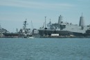 Navy ships docked in Norfolk.