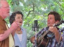 Louis Allen of Warren, Bodle and Allen, Marcy Brenner of Molasses Creek and Trent Wagler of The Steel Wheels, perform during the All Star Jam.