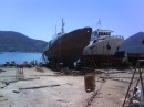Some big boats being repaired at Vlikho