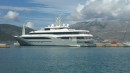 Givi, mega yacht at Sami, here for the storm.