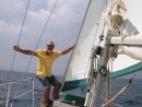 A very relaxed skipper, knowing that my great crew are in charge of Nanjo.