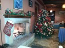 Gorgeous fire and Christmas tree, at a taverna on the sea front. I actually had fish, complete with head and tail. A first for me. 