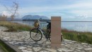 My anchor locker plywood. Thought I would stop and take a picture on my way back to Nanjo. Easy to pedal with it under one arm. Who needs a car? 