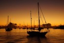Sunset at the crowded anchorage .....
