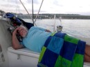 A favorite position after a days sailing.
