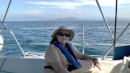 Anita enjoying the days sailing along the coast to Chacala.