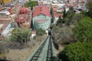 The funicular tramway which climbs up to the Pipila Monument from behind the Theater Juarez.