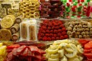 Sugar, sugar, sugar - candied fruits on a stall on the Malecon ready for Carnival. 