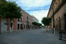 A street in El Fuerte. Lots of streets are cobblestone.