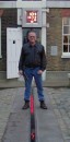 The captain needs to know where the prime meridian is.  Here is John with one foot on each side of the prime meridian in  Greenwich England.   The building behind him is an observatory designed by Christopher Wren (same guy who designed St. Paul
