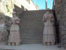 These two weird statues in Chivay reminded us of Mormon pioneers.