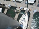 Here is that the boat looks like from above.  The picture of John on the foredeck makes one wonder if someone should come out with a product that combines rogaine and sun screen.
