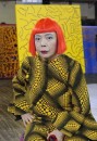 Yayoi Kusama is an 80 year old Japanese woman who started becoming artistically active in her 70s.  She designs installations of art that cross a variety of materials and styles.  She is featured in a movie called "Habitual Suicide" where she speaks about her philosophical views.   Its subtitled.  She does not look 80.
