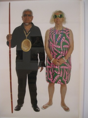 This is a photo in the Sourris collection that really amused us.  Its called Australian Gothic and is an obvious spoof on the Norman Rockwell "American Gothic" but at the same time pokes fun at some Australian idiosyncrasies. 