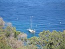 Here is Active Transport on its mooring at Catalina.  We took this shot as we walked over to the Two Harbors area from the marine lab.  