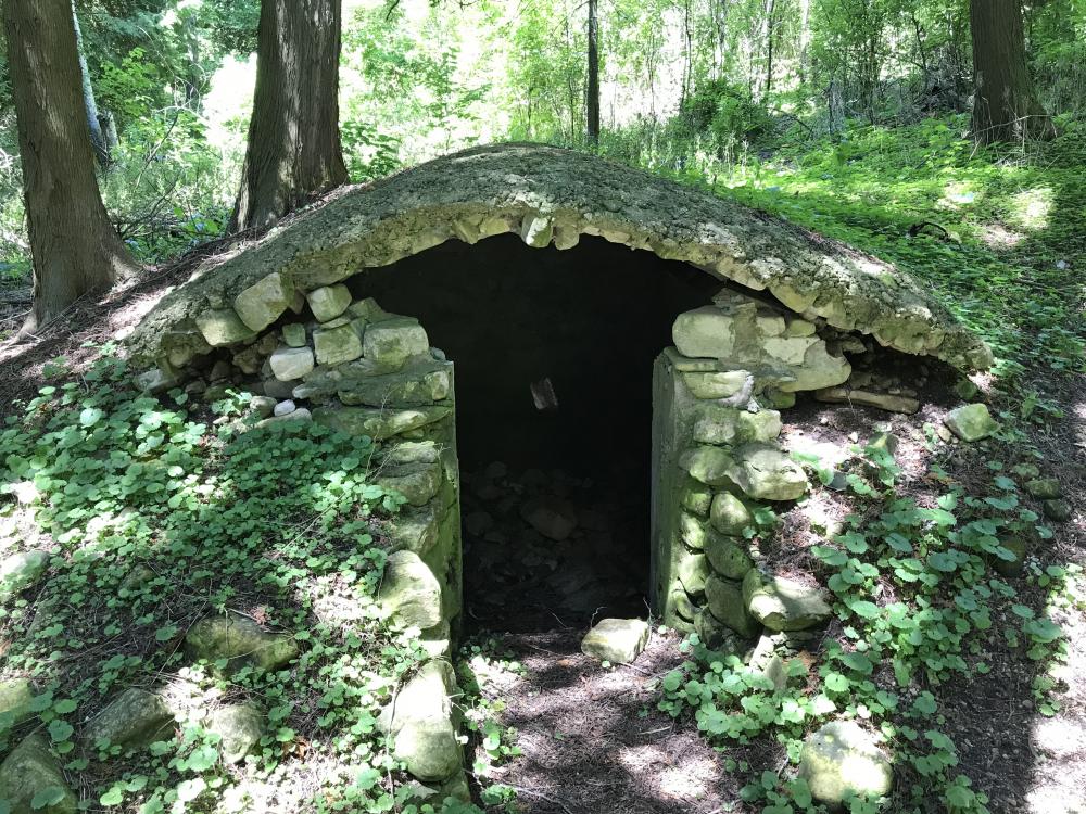 Abandoned cave on an abandoned island: Horseshoe Island. Made out of stone and concrete.