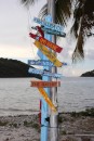 Sign Post on Marina Cay Island