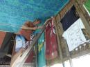 Iffy ladder: Russel from Tika putting up a couple of new flags