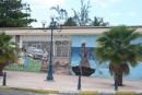 This mural in Marigot shows Caribbean life wonderfully