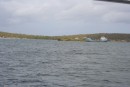Small island just behind us in Lagoon, with three dead boats