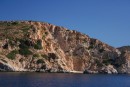 Patmos rock face with little beach at the bottom - stunning