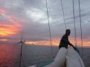 Sunset: Putting away the sails at sunset