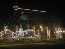 St Augustsine FL: The main square was a sea of lights.  The marina was right across the street, very convenient.  Only the weather didn