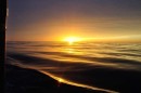 Sun set on a flat sea