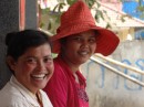 Just inside the border of Cambodia, we saw these lovely smiling faces.