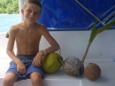 Liam loves coconuts.
From shimmying up a coconut palm to breaking them open and drinking their sweet milk, he loves coconuts! 