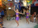 At the first potluck dinner, special guests Zoe and Maia, superb Tahitian dancers from s/v Gromit, performed three beautiful dances.