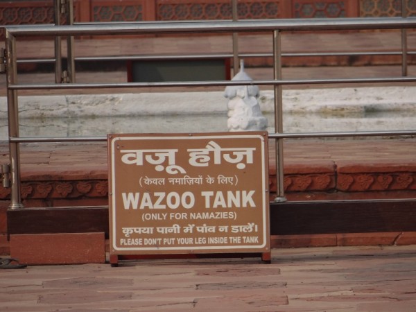 What the h*** (heck) is a WAZOO?
Who are NAMAZIES?
And, how many one-legged namazies are there?

This sign was around an enclosure immediately to the right of the Taj.